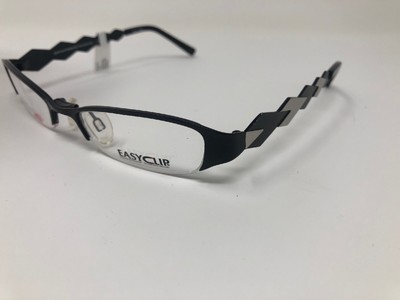 EASYCLIP EYEGLASSES FRAME Black Metal Half Rimless EC111 48  display picture 3