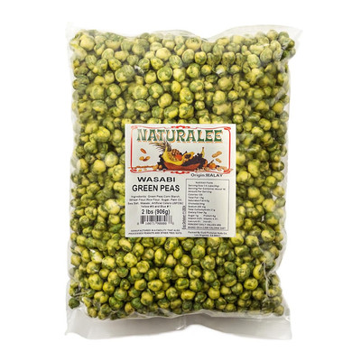 Naturalee Wasabi Peas 2 lb - Vegan High Fiber Spicy Snack Crunch