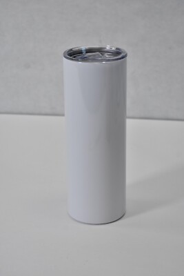 20 oz Skinny Tumbler White w Metal Straw Insulated Thermal Drinking Cup Mug  | eBay