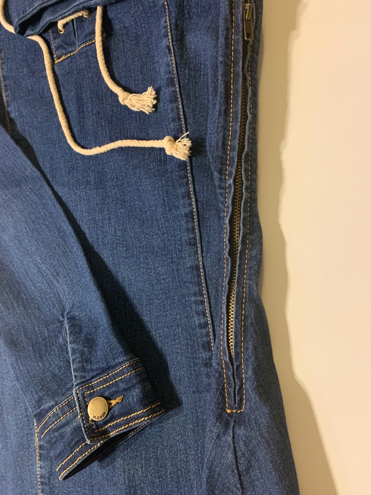 Mind Code Dark Denim Side Zipper Closure Body Con… - image 7