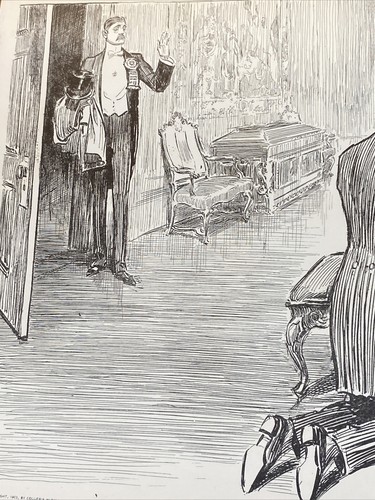 Gibson Girls Print Antique Art Sketch 11”x17” BULLDOG GUARDING WOMAN - 2 sided - Picture 8 of 19