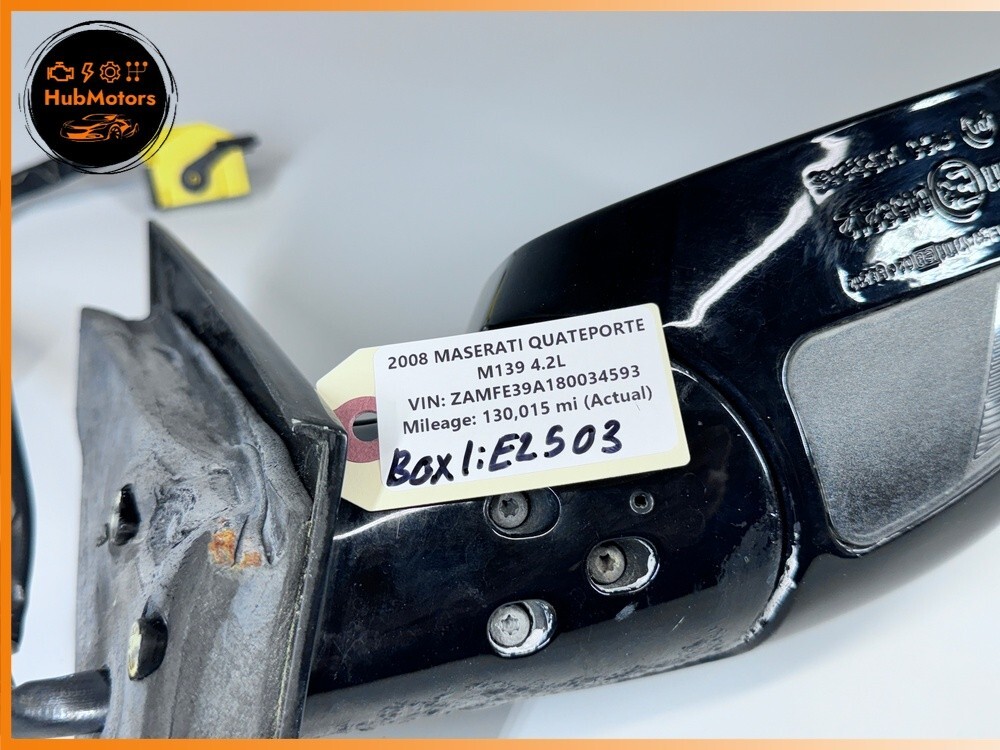 M139 MASERATI 03-08 QUATTROPORTE FRONT RIGHT DOOR REAR VIEW MIRROR BLACK OEM