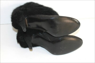 Bottines San Marina En Daim Et Fourrure Noire - Taille 40 - Occasion Très Bon état
