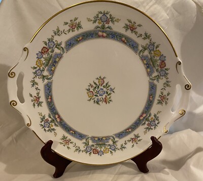 Vintage Royal Worcester 1981 Bone China  Mayfield  Pattern Handled Cake Plate