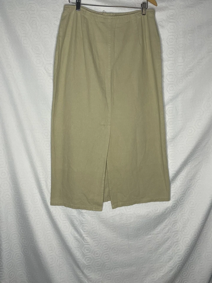 Falda Malcolm Starr Vintage Años 70 Talla L Beige Maxi Midi Cordón Sarga Foto 3 de 4