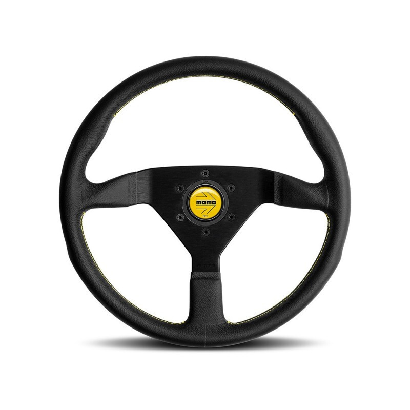 MOMO Competition Steering Wheel 350mm Black Leather Brushed