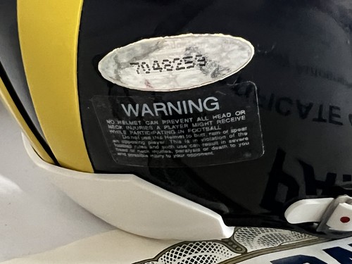TOM BRADY Michigan Wolverines Autographed Auth RIDDELL Mini Helmet Tri-Star - Picture 3 of 7