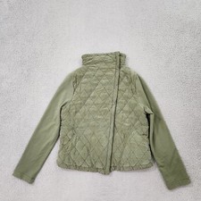 Marrakech Jacket Women Large Green Quilted Pheobe Asymmetrical Moto Jacket New