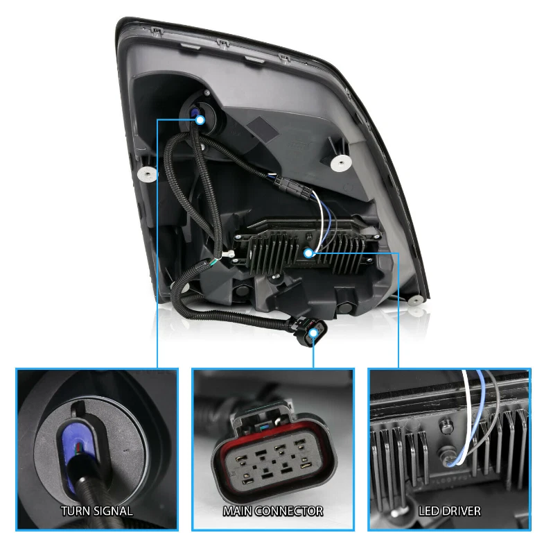 For 2004-2017 2018 Volvo VNL VNX LED Headlights Headlamps Black Left&Right DOT - Image 4 of 4