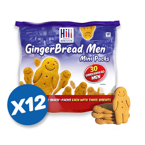 Hills Gingerbread Men Biscuits Mini Pks 10 Pks of 3 in each bag (12x