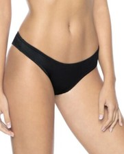 PILYQ Black Pearl Basic Teeny Bikini Swim Bottoms Women's Size Large NEW