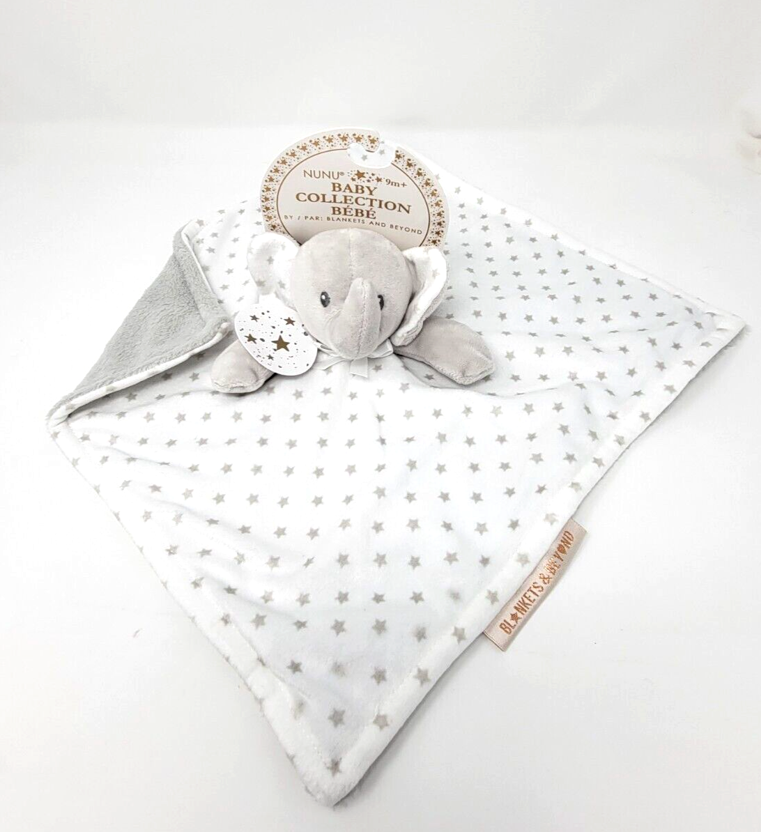 Blankets & Beyond Security Blanket Nunu Gray Elephant Stars Baby