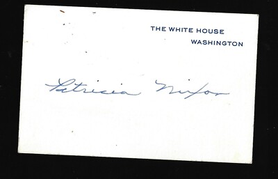 Patricia Nixon Autograph On ''The White House Washington'' Cardstock Item