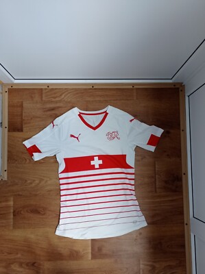 SWITZERLAND 2016 2017 AWAY FOOTBALL SHIRT SOCCER JERSEY PLAYER ISSUE PUMA sz M