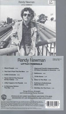 CD--RANDY NEWMAN--LITTLE CRIMINALS