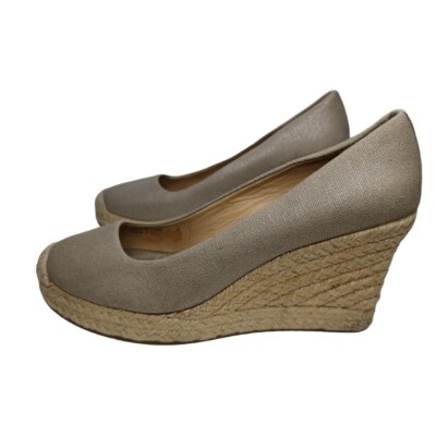 Seville Espadrille Wedges in Metallic Silver Women's Size 9M Shoes 