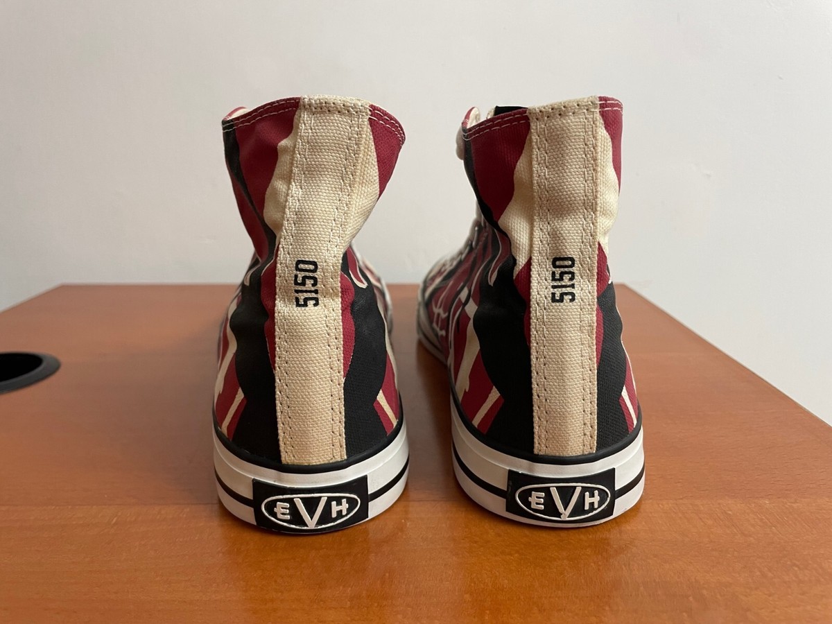 5150 halent  MINT Van Halen Mens Sneakers EVH 5150 Red Frankenstein High