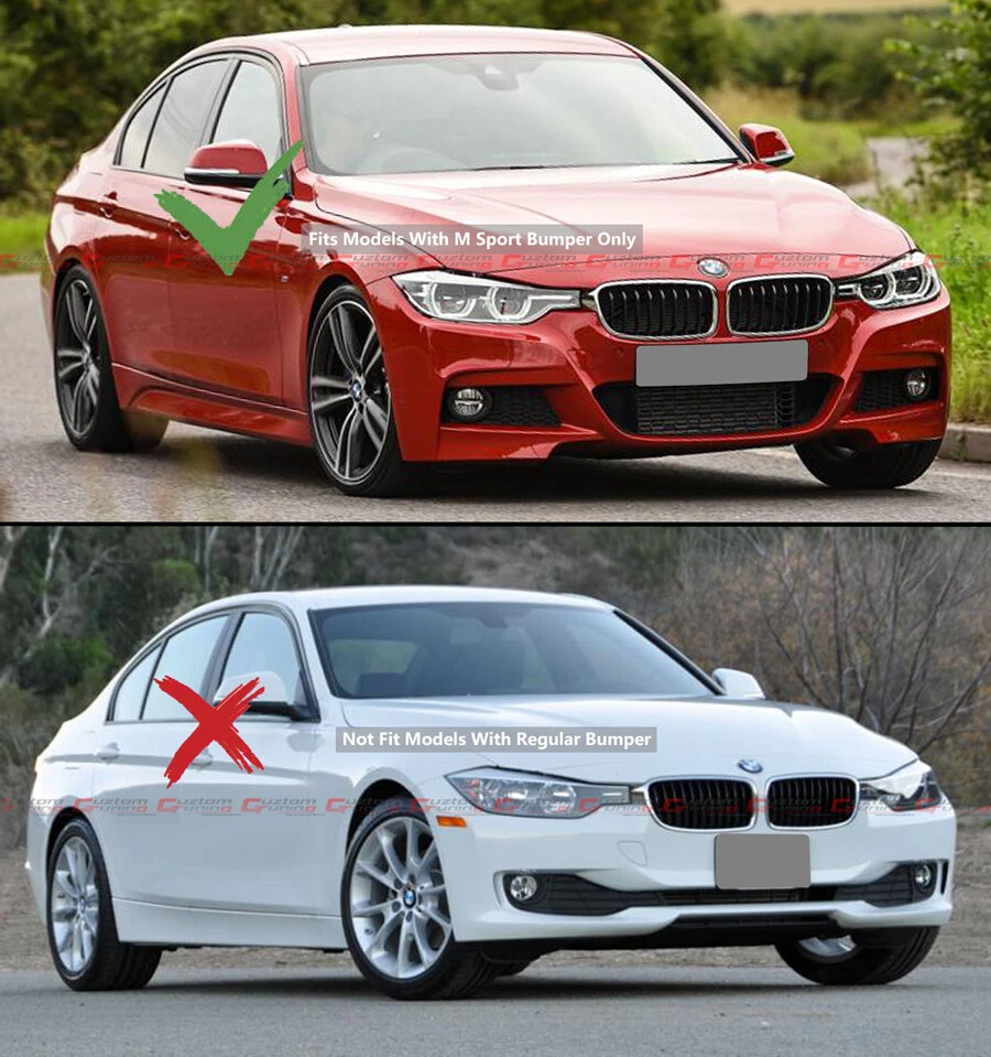 Parachoques deportivo V2 fibra de carbono divisor de labios delantero para BMW F30 serie 3 M 2012-2018 Foto 3 de 4