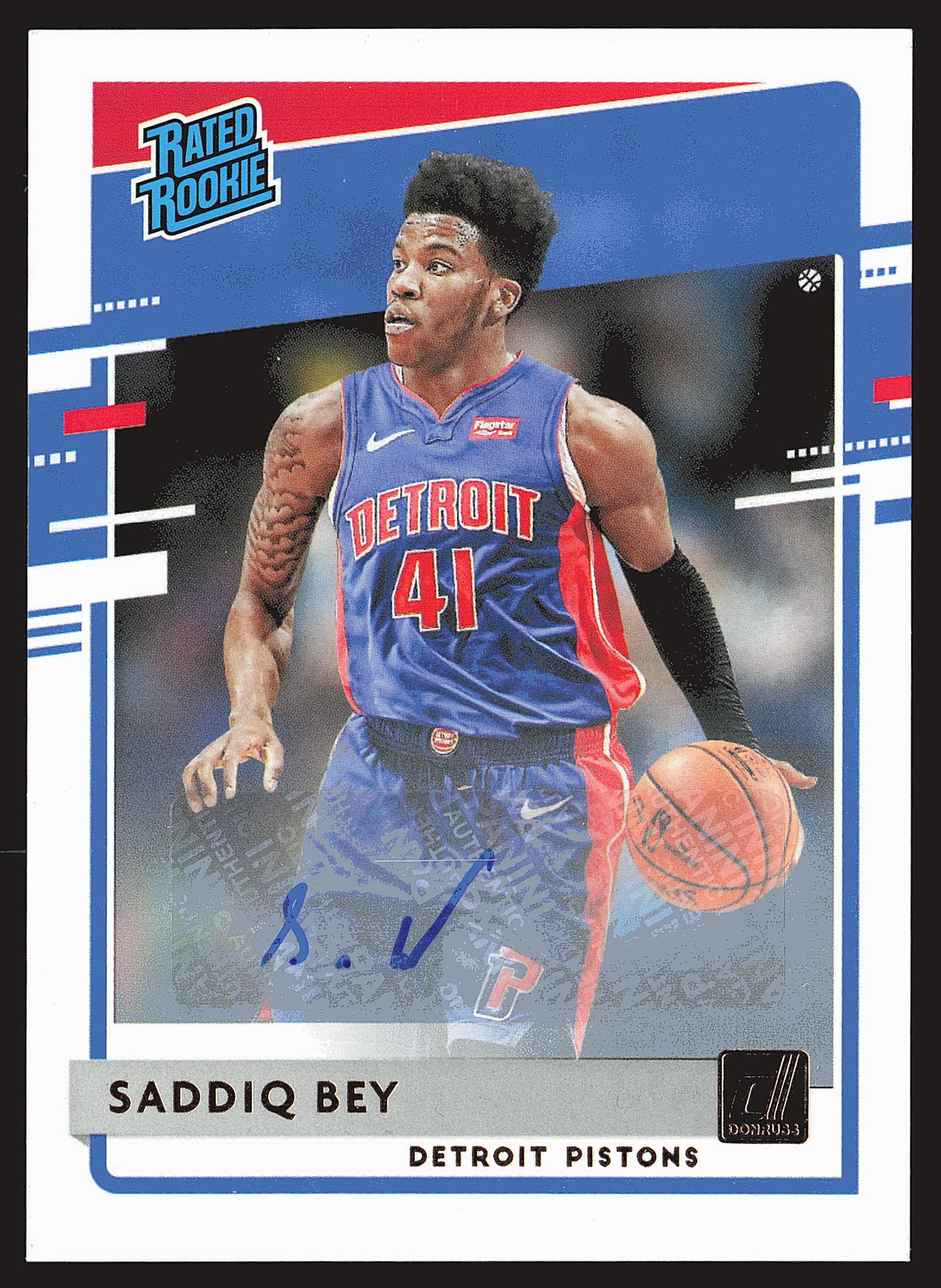 2020-21 Donruss #210 Saddiq Bey Rated Rookies Signatures AU,RC