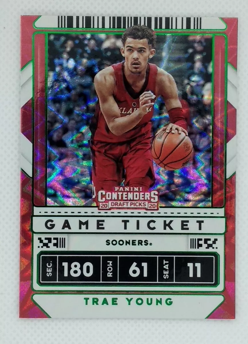 2020-21 Panini Contenders Draft Picks Game Ticket Green Explosion Trae Young #23