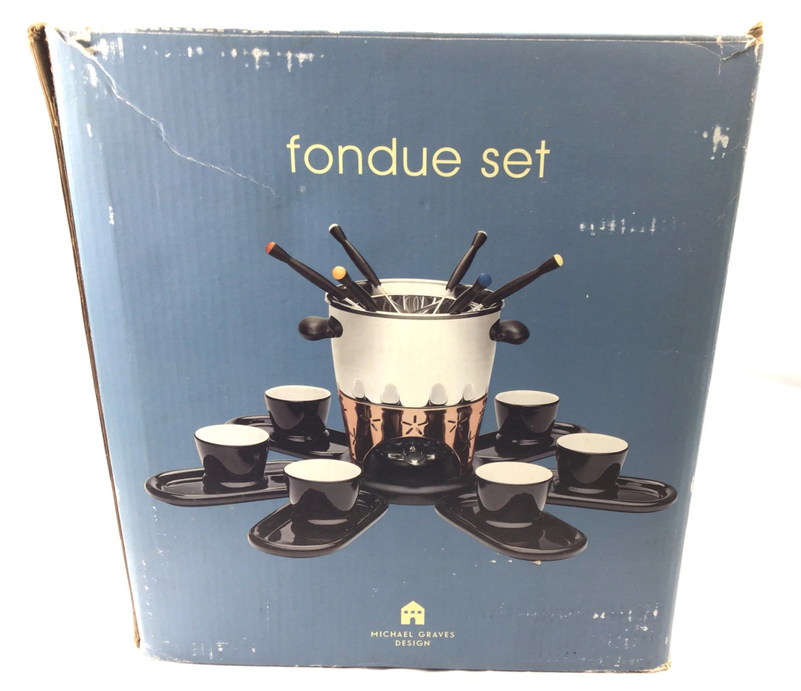Michael Graves Stainless Steel Fondue Set NOS