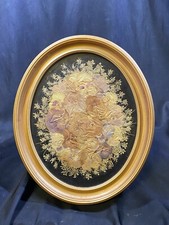 VINTAGE FRAMED PRESSED BOUQUET 10 X 12  