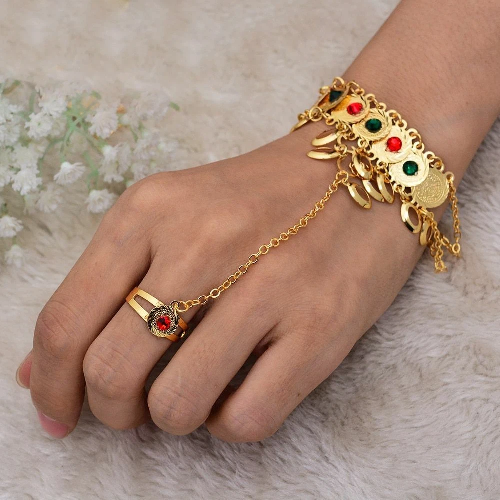 Gold Color Coin Bracelet For Muslim Arab Middle East Women Jewelry Accessory