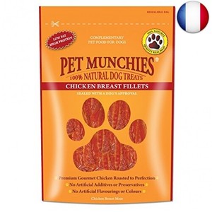 Pet Munchies - Friandises pour chien - Poitrine de poulet - 100 g - Lot de 8