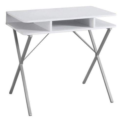 Computer Desk Storage Shelves Work W/ 3 Open Cubbies Laminate Home Office Small - Picture 3 of 5