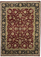 Agra Jaipur Floral Tribal Oriental Rug Hand-Knotted Wool Decor Carpet 9X12 ft