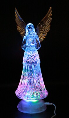 Christmas Gift LED Light-Up Praying Angel Willow Tree Nativity Figurines Statue