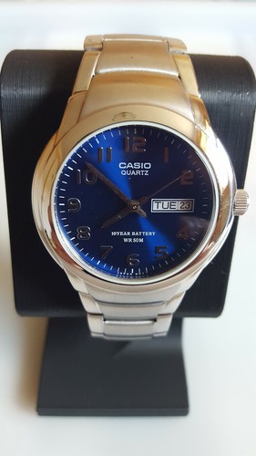 CASIO 3716 MTP-1229D-2AVDF STAINLESS STEEL QUARTZ MEN'S DAY/DATE WATCH. | eBay