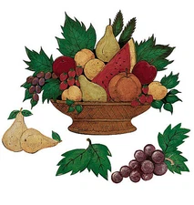 Fruit Basket Wall Mural Grapes Pears Apples Stickers Art Murals Walls Decals New