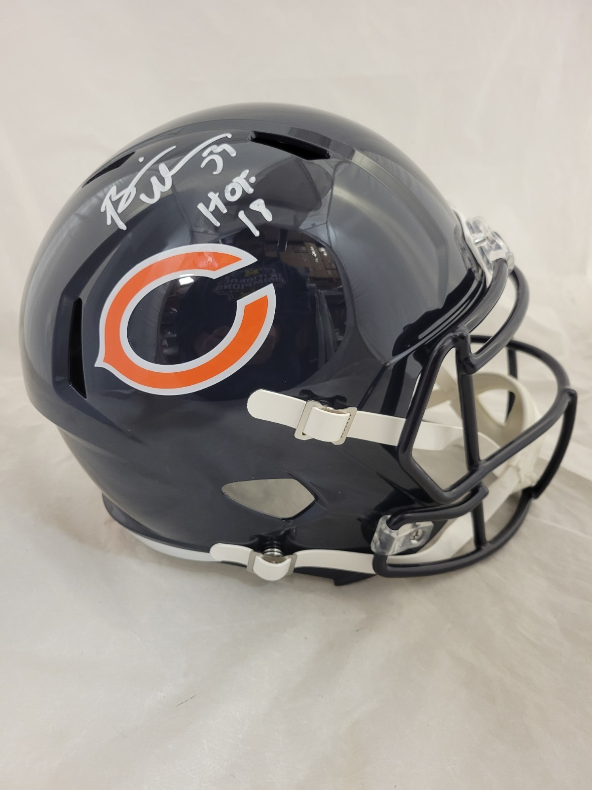 Brian Urlacher Autographed Signed Chicago Bears "HOF 18" F/S SPEED REPLICA HELMET BECKETT 