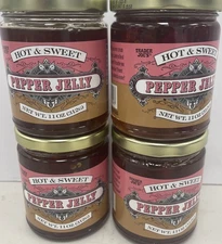 Trader Joe's Hot & Sweet Pepper Jelly Lot of  4 Jars Jan 2027 exp date FREE SHIP
