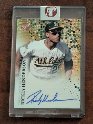Jersey #! 2022 Topps Pristine Gold Refractor 24/50 Rickey Henderson Auto HOF 