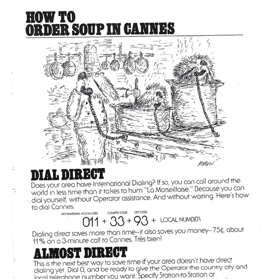 Cómo pedir sopa en Cannes años 70 sistema de campana impresión de anuncio esfera directa ANUNCIO Foto 2 de 2