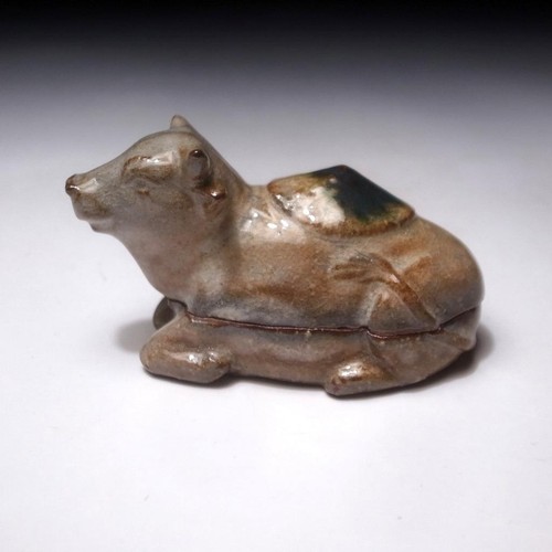 DL28 Japanisches Räucherstäbchenetui KOGO von Human Cultural Treasure Tobei Tawara, Kuh - Bild 2 von 12