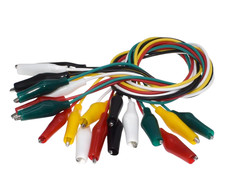 10er Set Krokodilklemmen Kabel 45cm Prüfleitungen Labor Elektronik