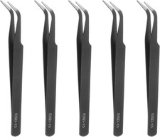 Precision Tweezers Set Curved Anti Static 5PCS