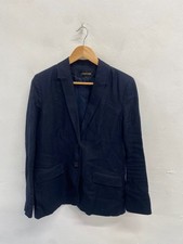 Stunning Jaeger Blazer linen UK 14 Navy Blue FM547