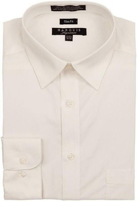 affordable slim fit dress shirts Mens Slim Fit Non Iron Cotton Pinpoint Button Cuff Dress Shirt main image 1