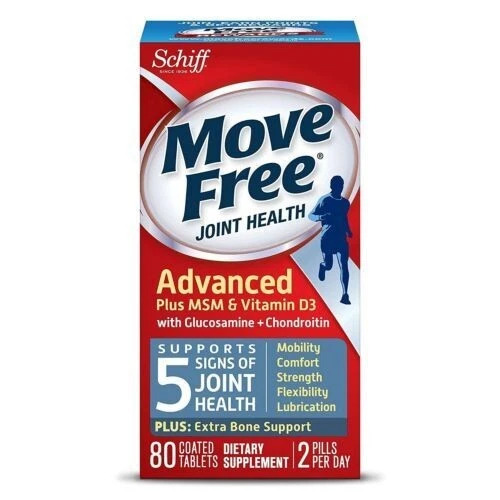 Schiff Move Free Joint Health Advanced Plus MSM & Vitamin D3 Coated Tablets 80Ct - Image 2 of 4