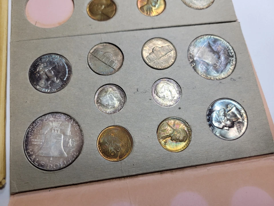 1956 US Double Mint Set RAINBOW TONED Uncirculated Great Color OGP *OVK50 - Image 2 of 4