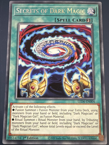 Secrets of Dark Magic [1st Edition] LED6-EN004 YuGiOh Legendary Duelists: Magical Hero card