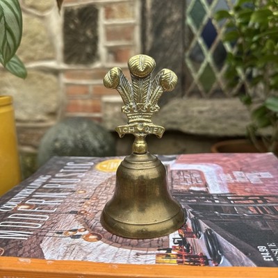 Vintage Messing kleine Glocke Tisch Speiseglocke Schreibtisch Schule Kirche Glocke deutsch 