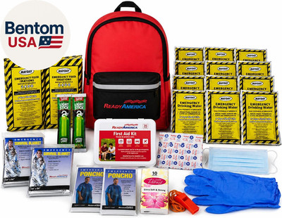 70280 72 Hour Emergency Kit, 2-Person, 3-Day Backpack, Includes First Aid Kit, S
