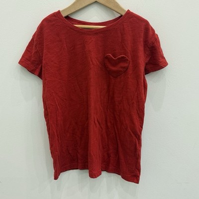 Old Navy Softest Tee Red With Heart Pocket Detail Size Large 10-12