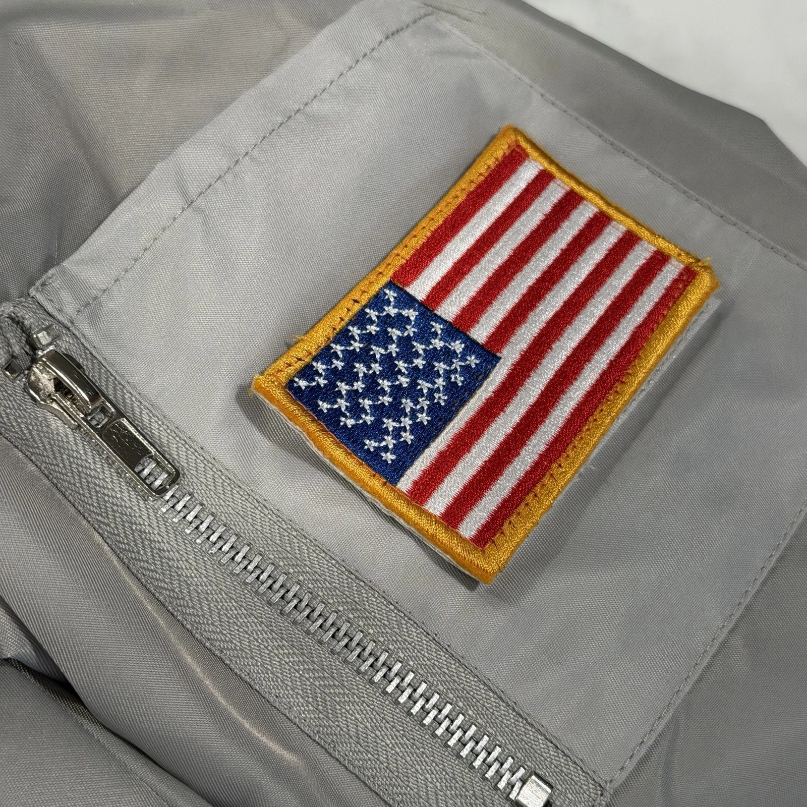 ASSTseries Bomber Jacket NASA Gray Adult Zip Front Windbreaker Size Medium NWOT! image 9