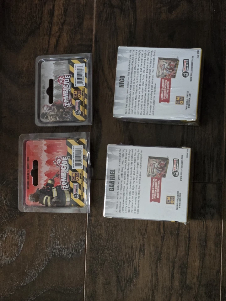Zombicide 2nd Ed - Nico & Gabriel Survivors + Two Special Dice Sets Kickstarter - Image 2 of 2